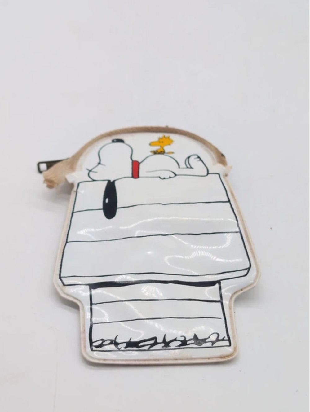 Vintage Hallmark Peanuts Snoopy Doghouse Vinyl Coin Pouch Zip